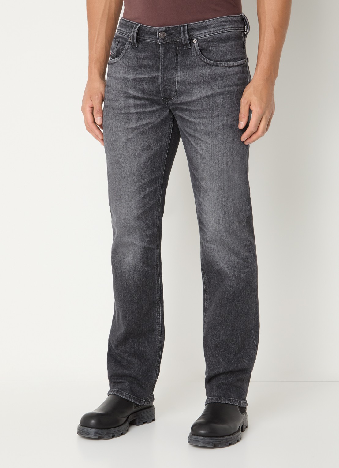 Diesel 1985 slim fit jeans met gekleurde wassing - detail antraciet