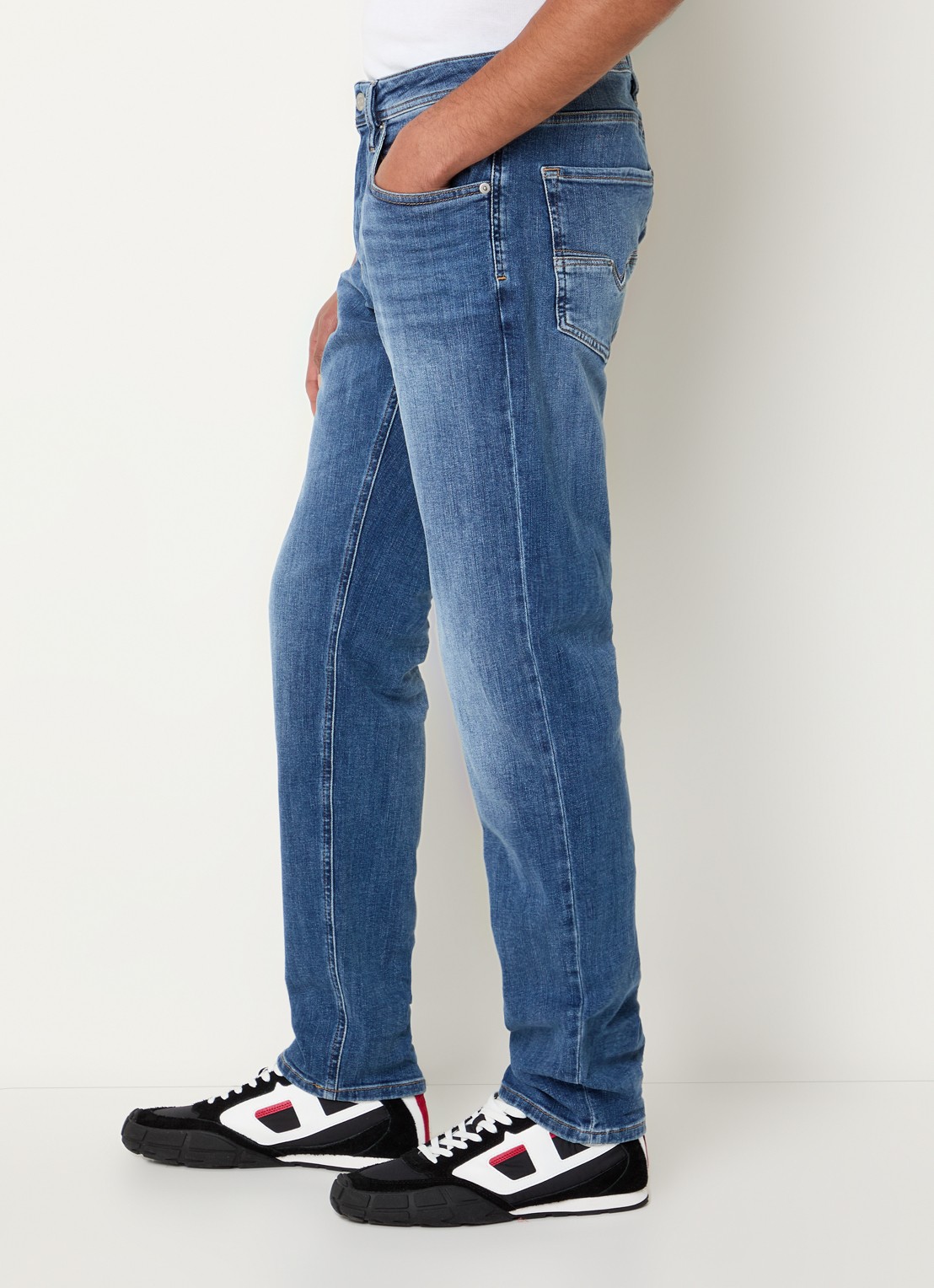 Diesel 1986 Larkee-Beex straight leg jeans met lichte wassing  - detail 3 indigo