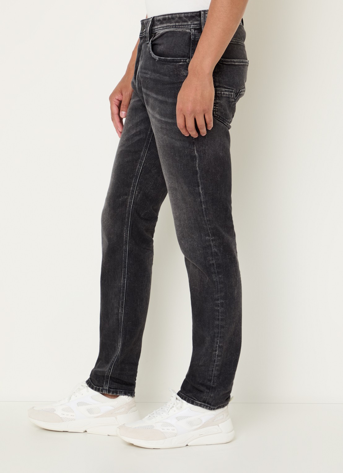 Diesel 1986 Larkee slim fit jeans met gekleurde wassing - detail 4 zwart