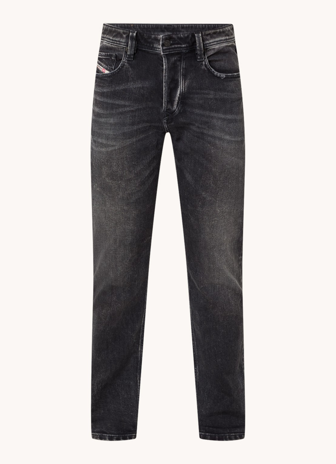 Diesel 1986 Larkee slim fit jeans met gekleurde wassing - voorkant zwart