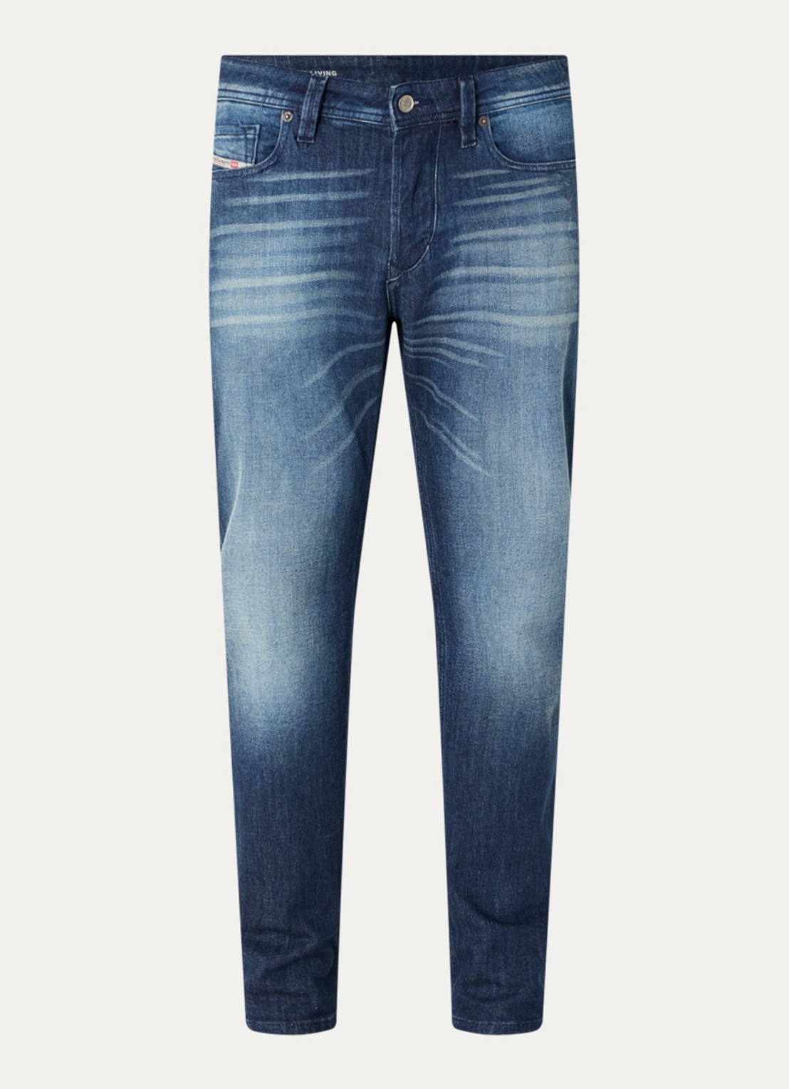 Diesel 1986 Larkee slim fit jeans met verwassen afwerking - voorkant 4 indigo