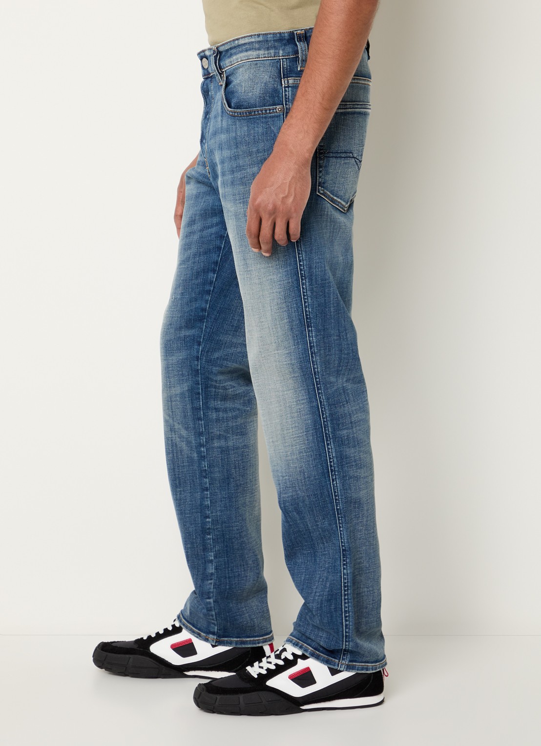 Diesel 1993 D-Vyl slim fit jeans met destroyed afwerking - detail 2 indigo
