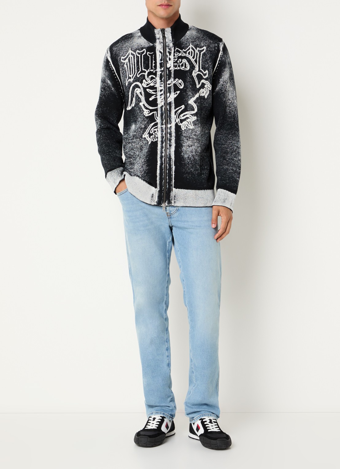 Diesel 1993 D-VYL slim fit jeans met medium wassing - voorkant 5 indigo