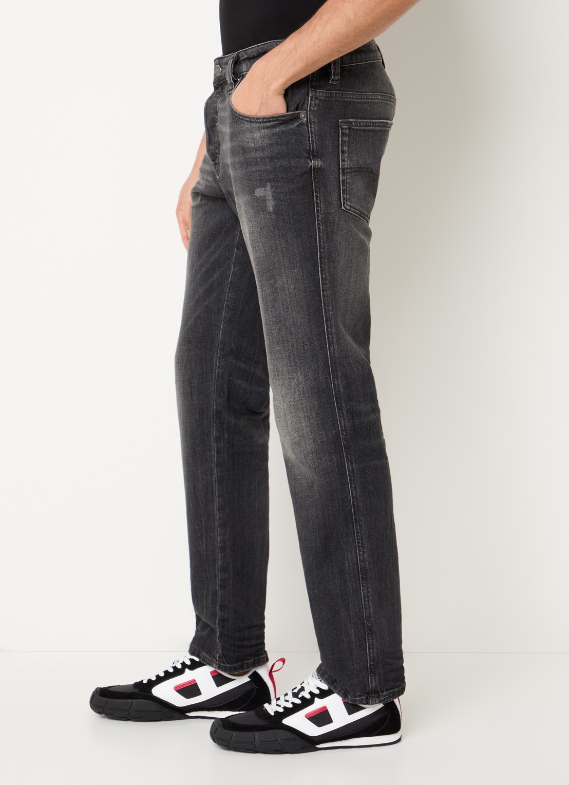 Diesel 1993 D-Vyl straight leg jeans met gekleurde wassing - detail 5 zwart