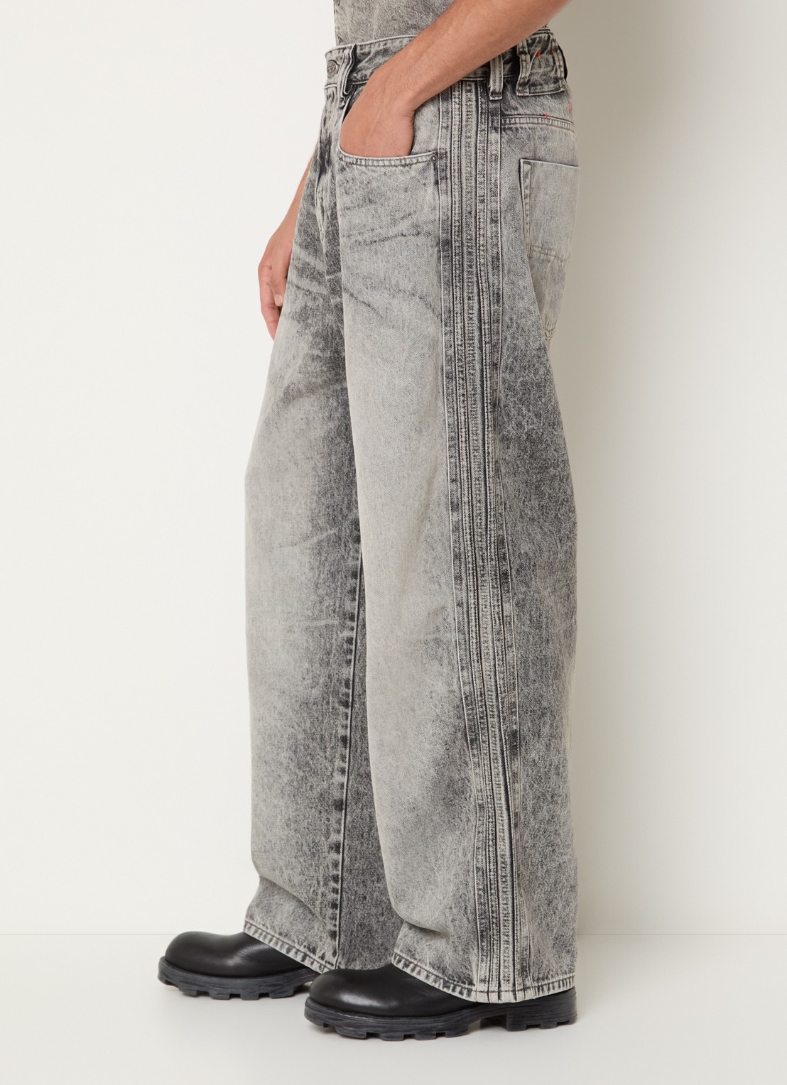 Diesel 1997 D-Denim loose fit jeans met gekleurde wassing - detail 2 grijs