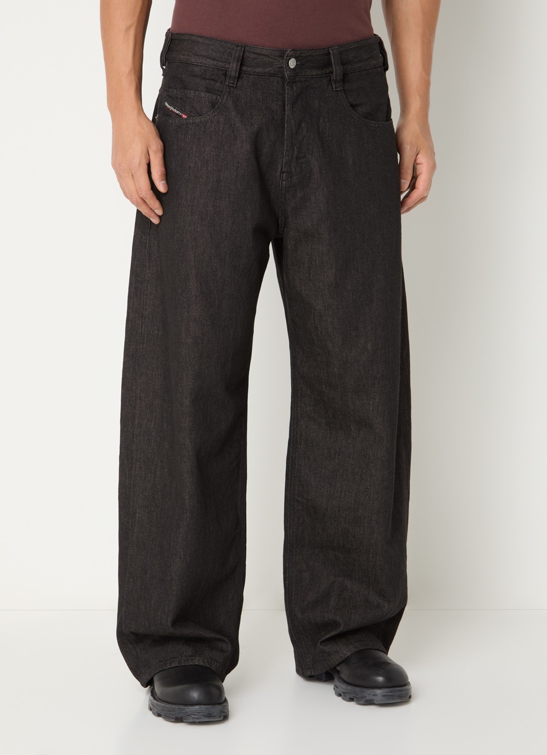 Diesel 1997 wide leg jeans met gekleurde wassing - detail 4 donkerbruin