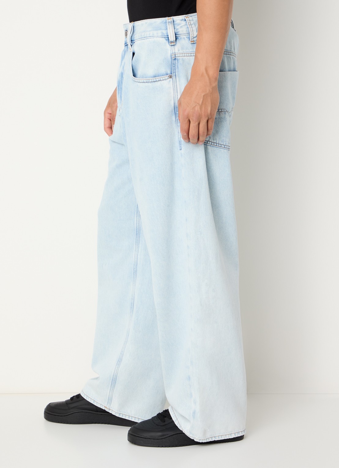 Diesel 1997 wide leg jeans met lichte wassing - detail 5 indigo