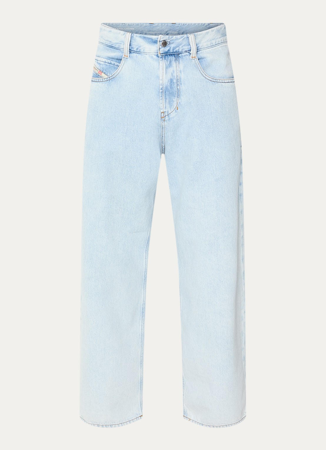 Diesel 1997 wide leg jeans met lichte wassing - voorkant 2 indigo