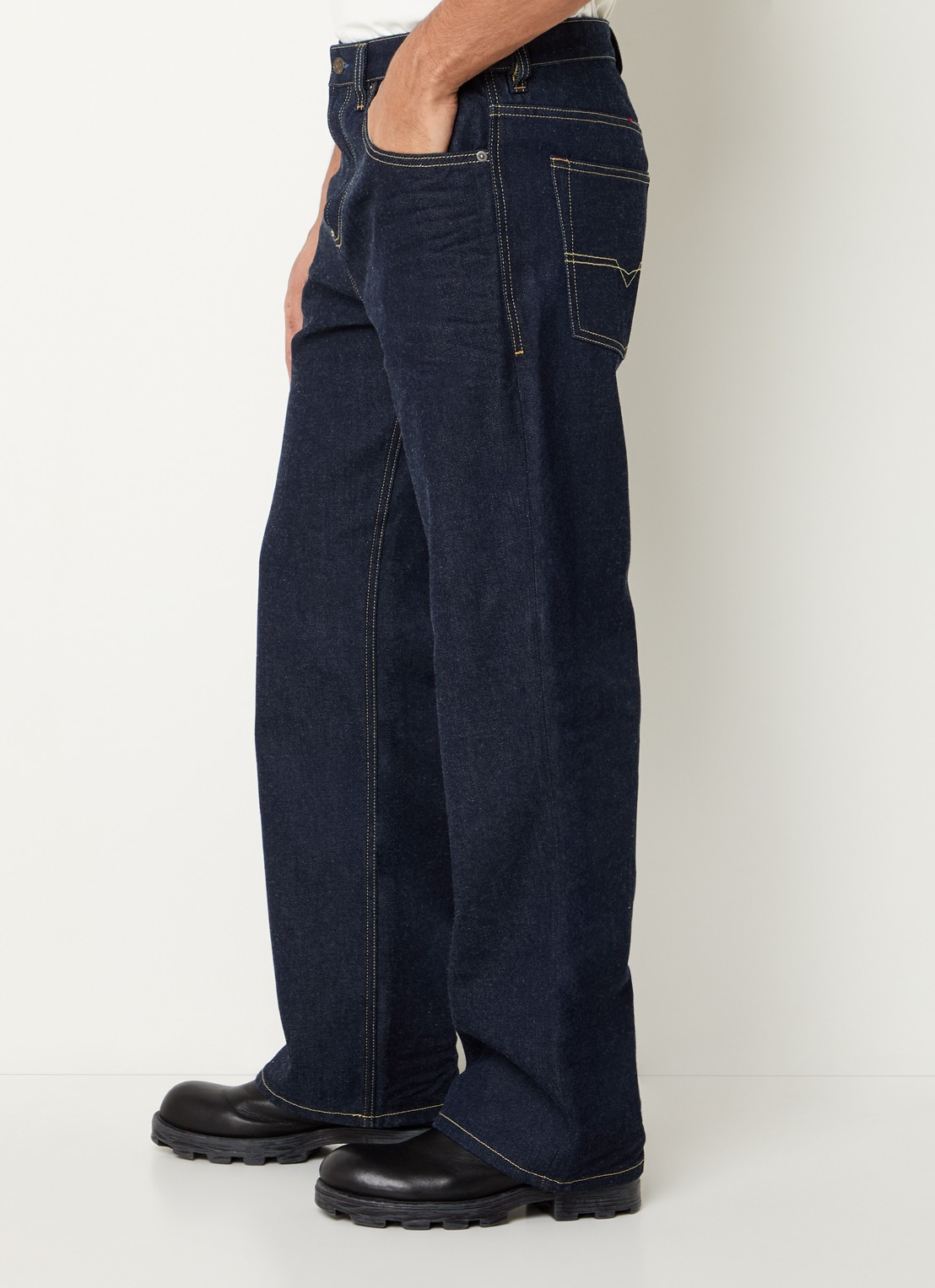 Diesel 2001 D-Macro loose fit jeans met donkere wassing - detail 3 indigo