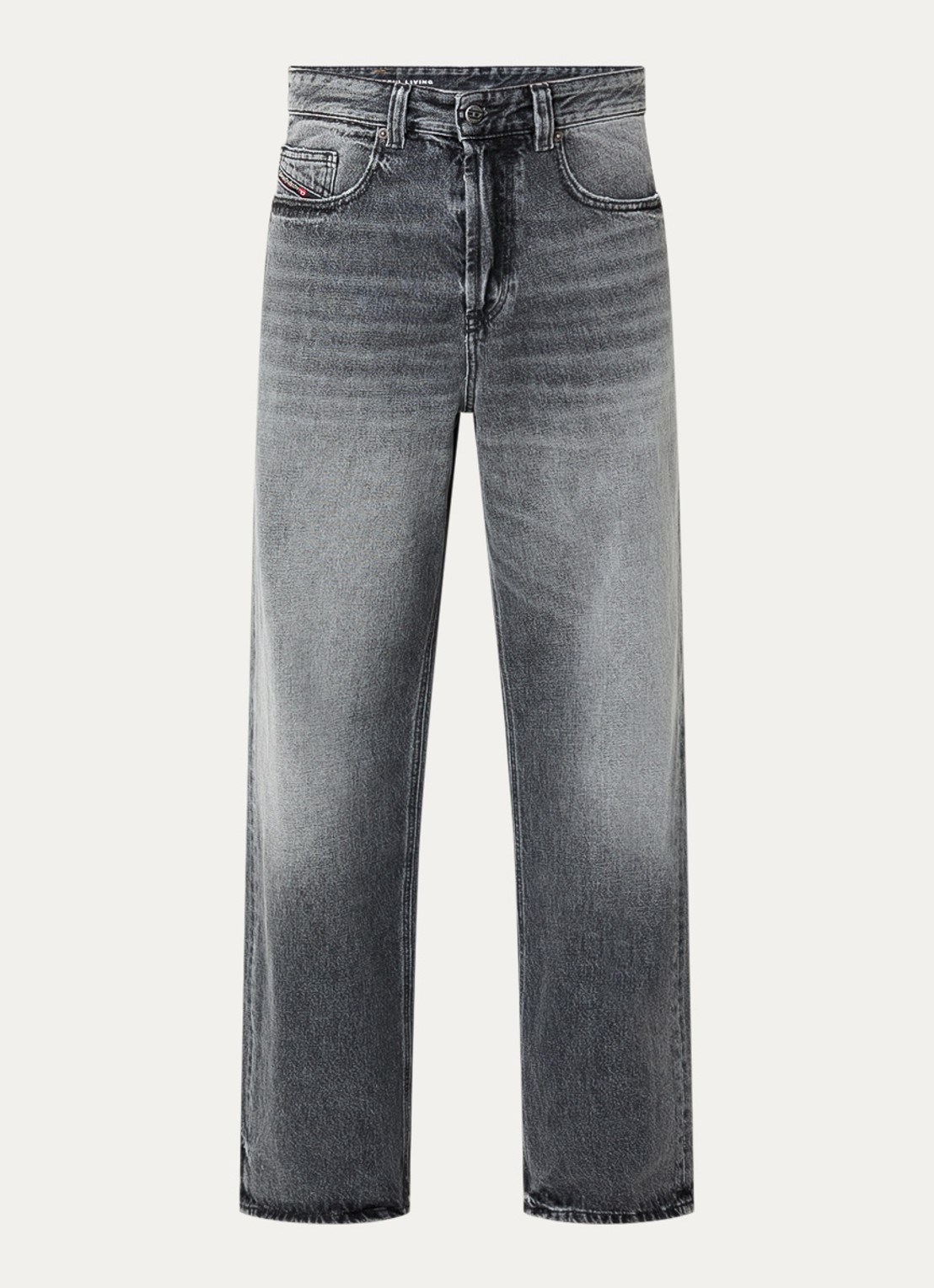 Diesel 2001 D-MACRO loose fit jeans met gekleurde wassing - voorkant 2 donkergrijs