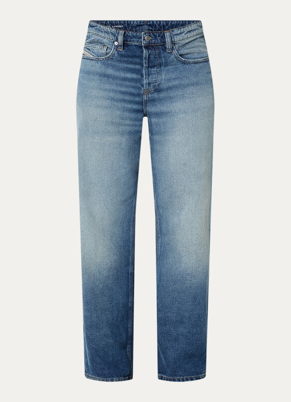 Diesel 2001 D-Macro loose fit jeans met medium wassing - voorkant 3 indigo