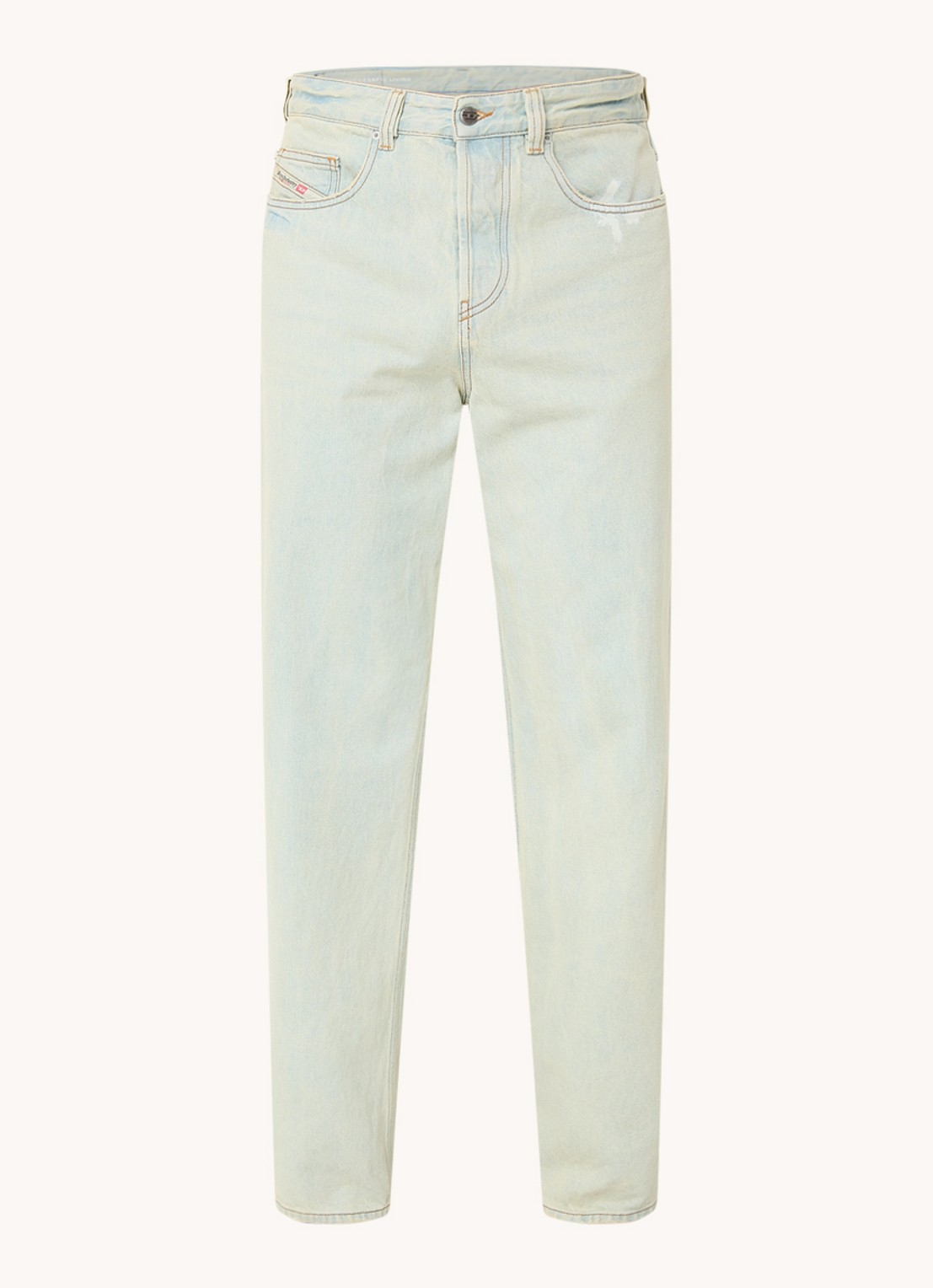 Diesel 2001 D-Macro straight leg jeans met lichte wassing - voorkant jeans