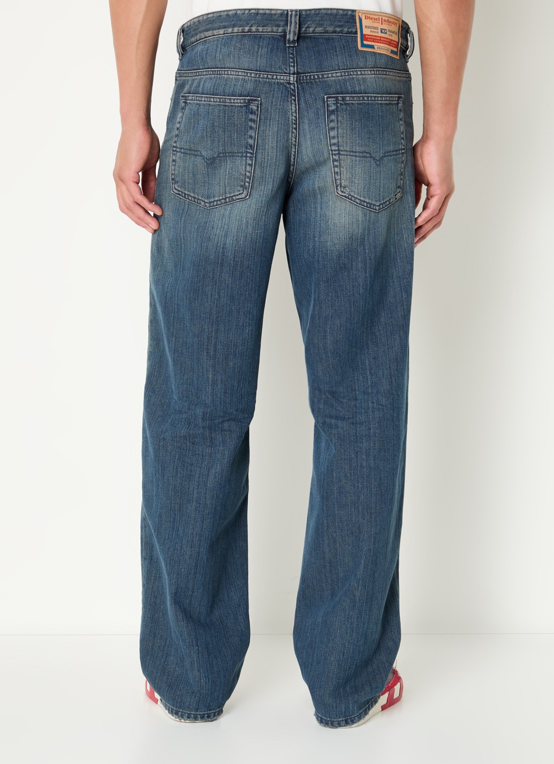 Diesel 2001 D-Macro straight leg jeans met medium wassing - achterkant 3 indigo