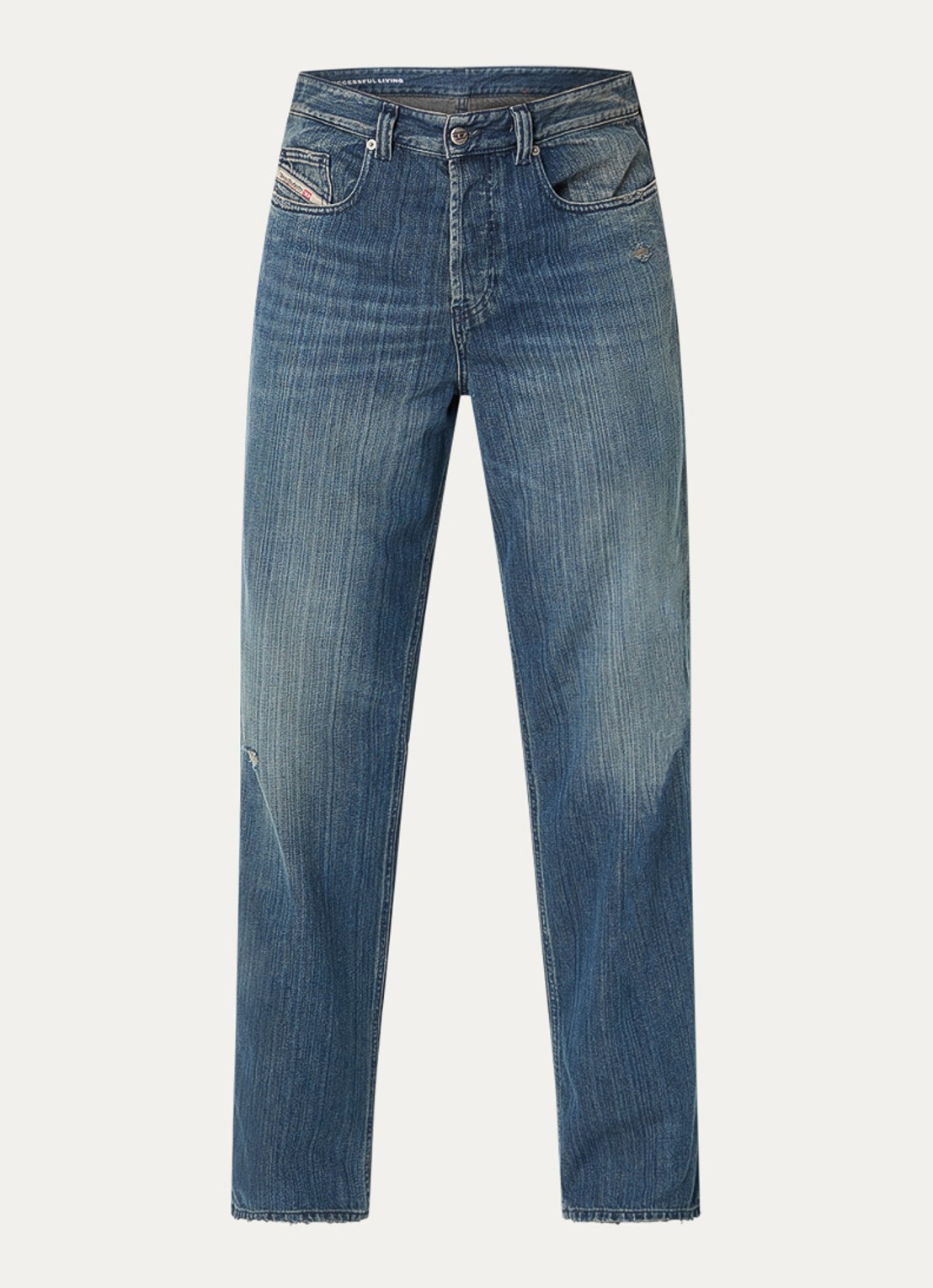 Diesel 2001 D-Macro straight leg jeans met medium wassing - voorkant indigo
