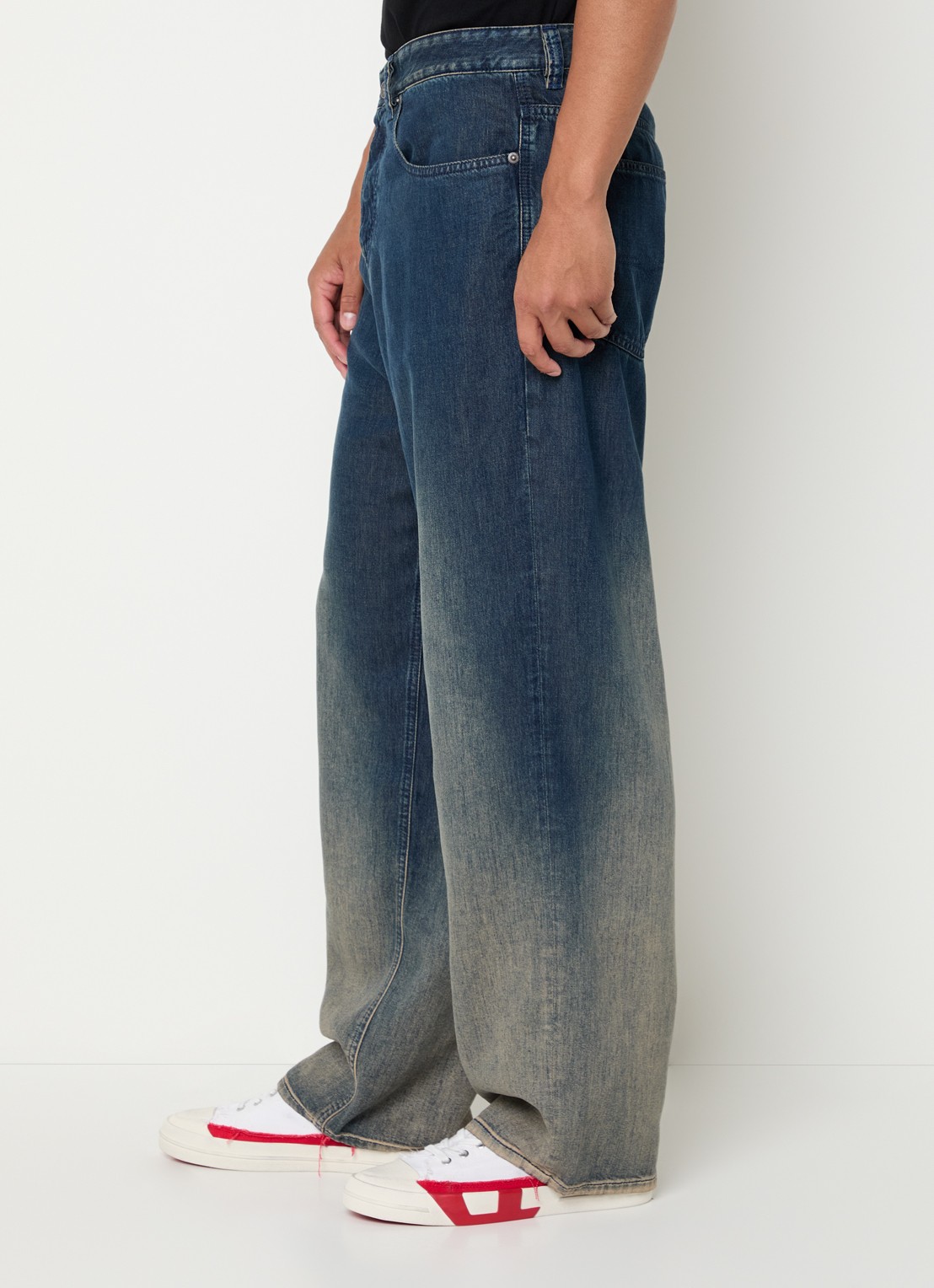 Diesel 2001 D-marco wide leg jeans met steekzakken - detail 3 indigo