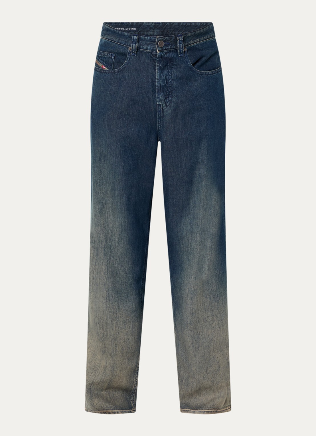 Diesel 2001 D-marco wide leg jeans met steekzakken - voorkant 4 indigo