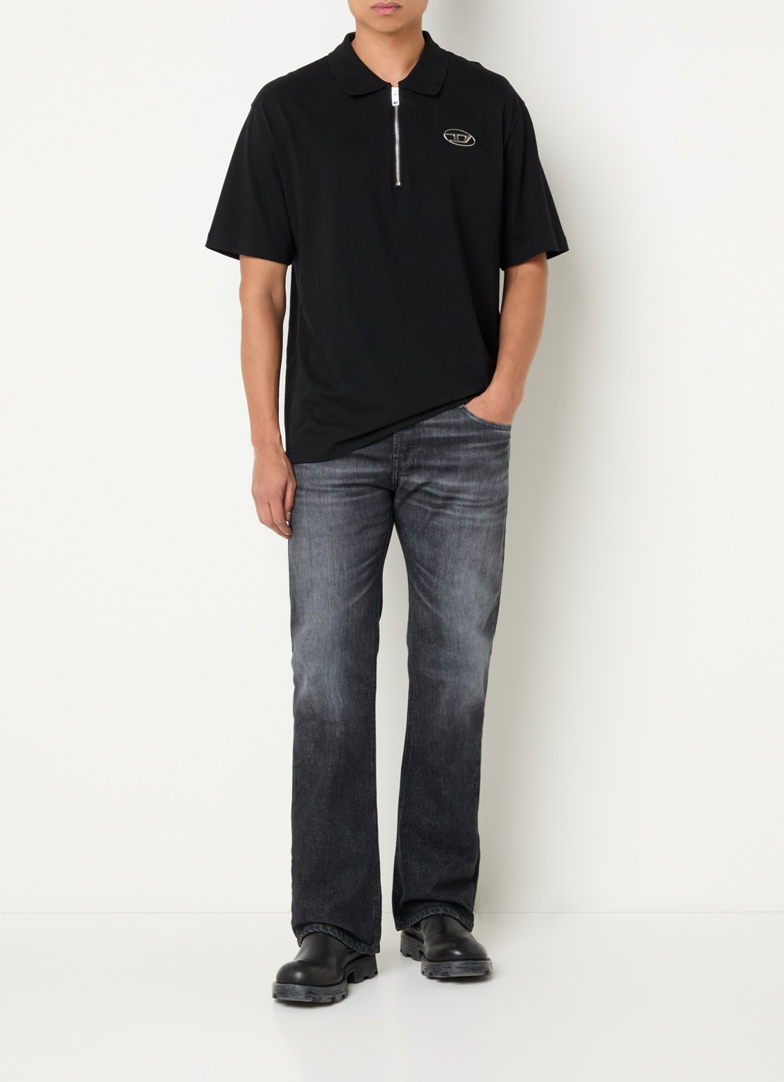 Diesel 2007 Zatiny straight leg jeans met gekleurde wassing - voorkant 4 zwart