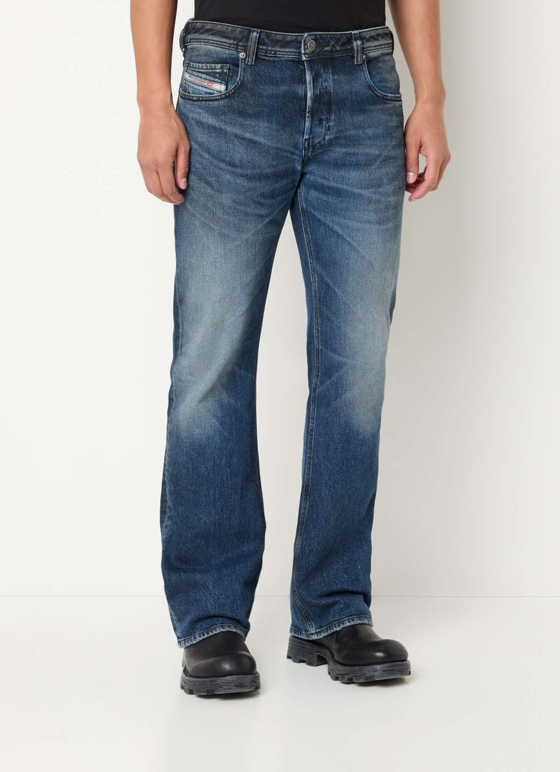 Diesel 2007 Zatiny straight leg jeans met medium wassing - detail indigo