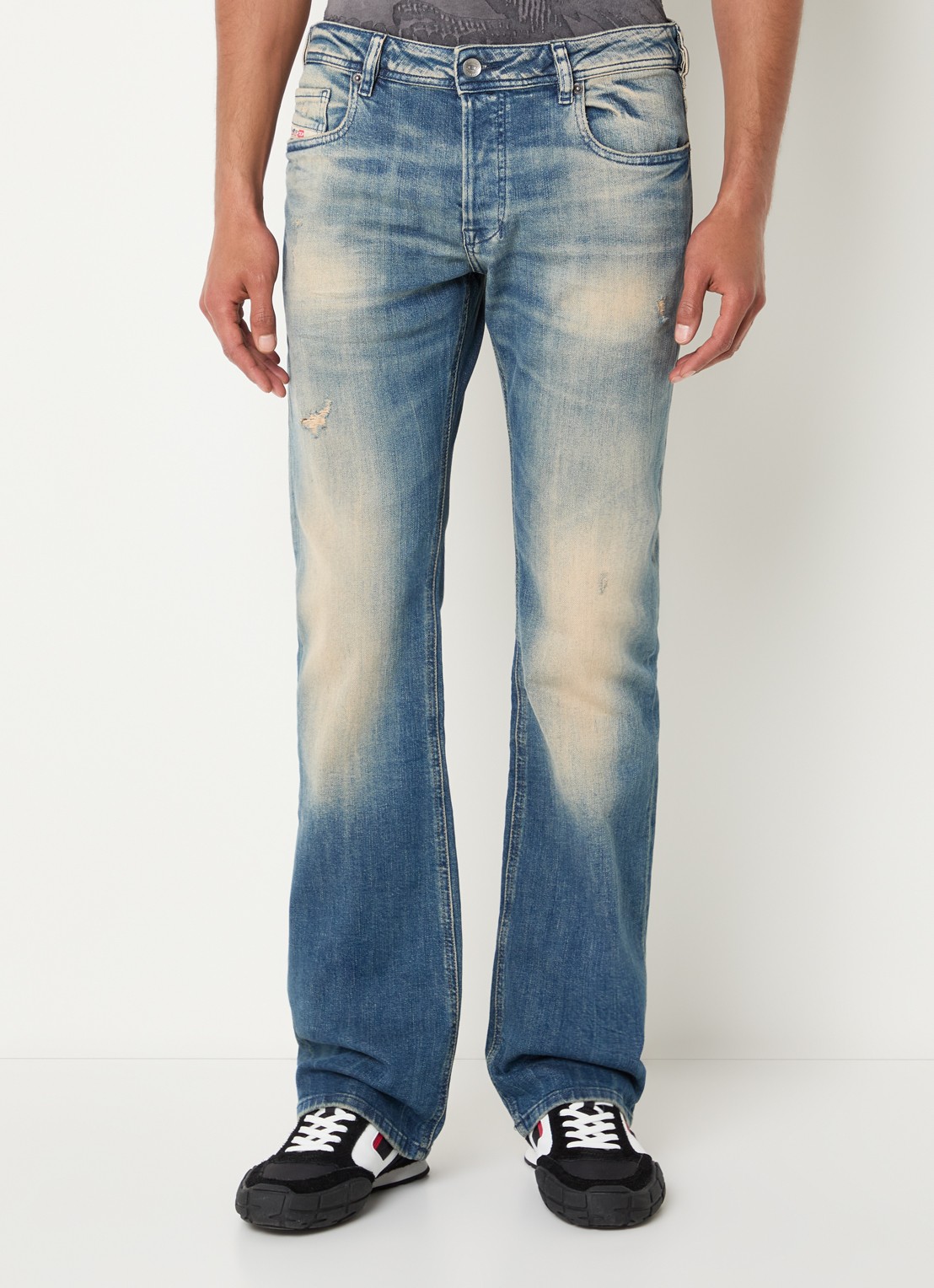 Diesel 2007 Zatiny straight leg jeans met medium wassing - detail indigo