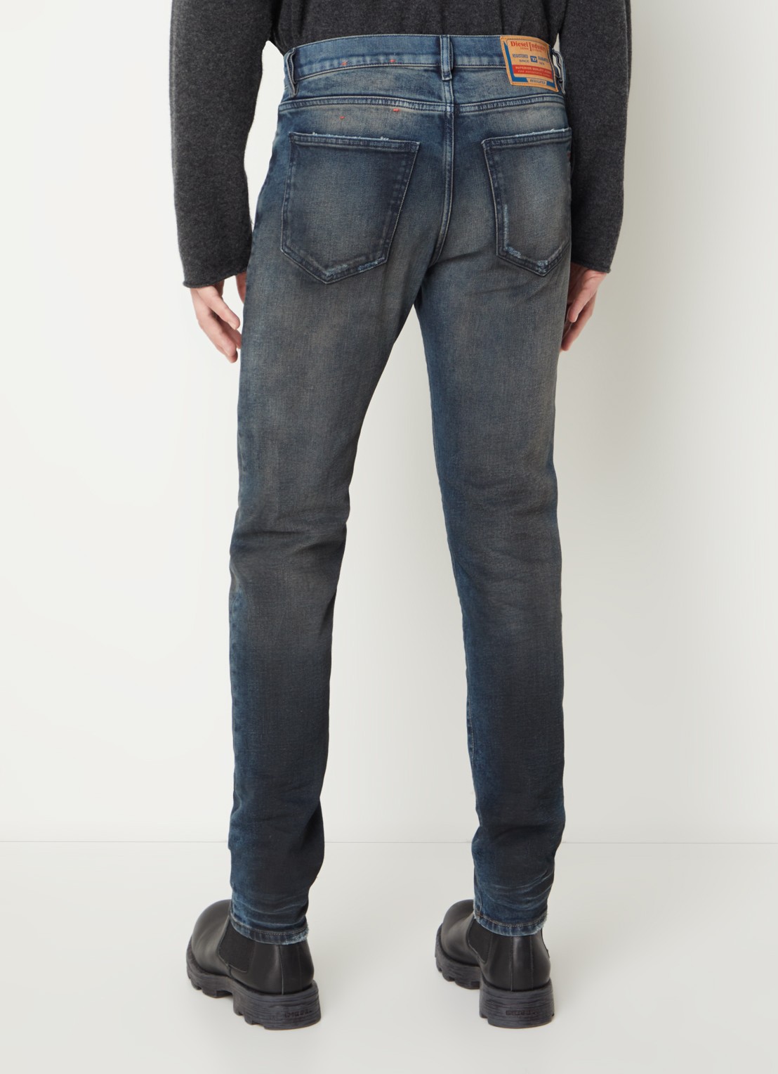 Diesel 2019 D-Strukt skinny jeans met donkere wassing - achterkant 5 indigo