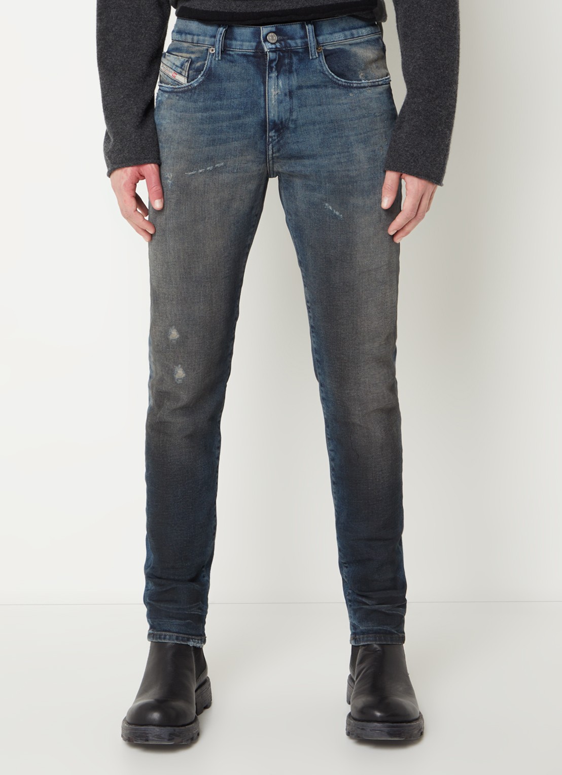 Diesel 2019 D-Strukt skinny jeans met donkere wassing - detail 3 indigo