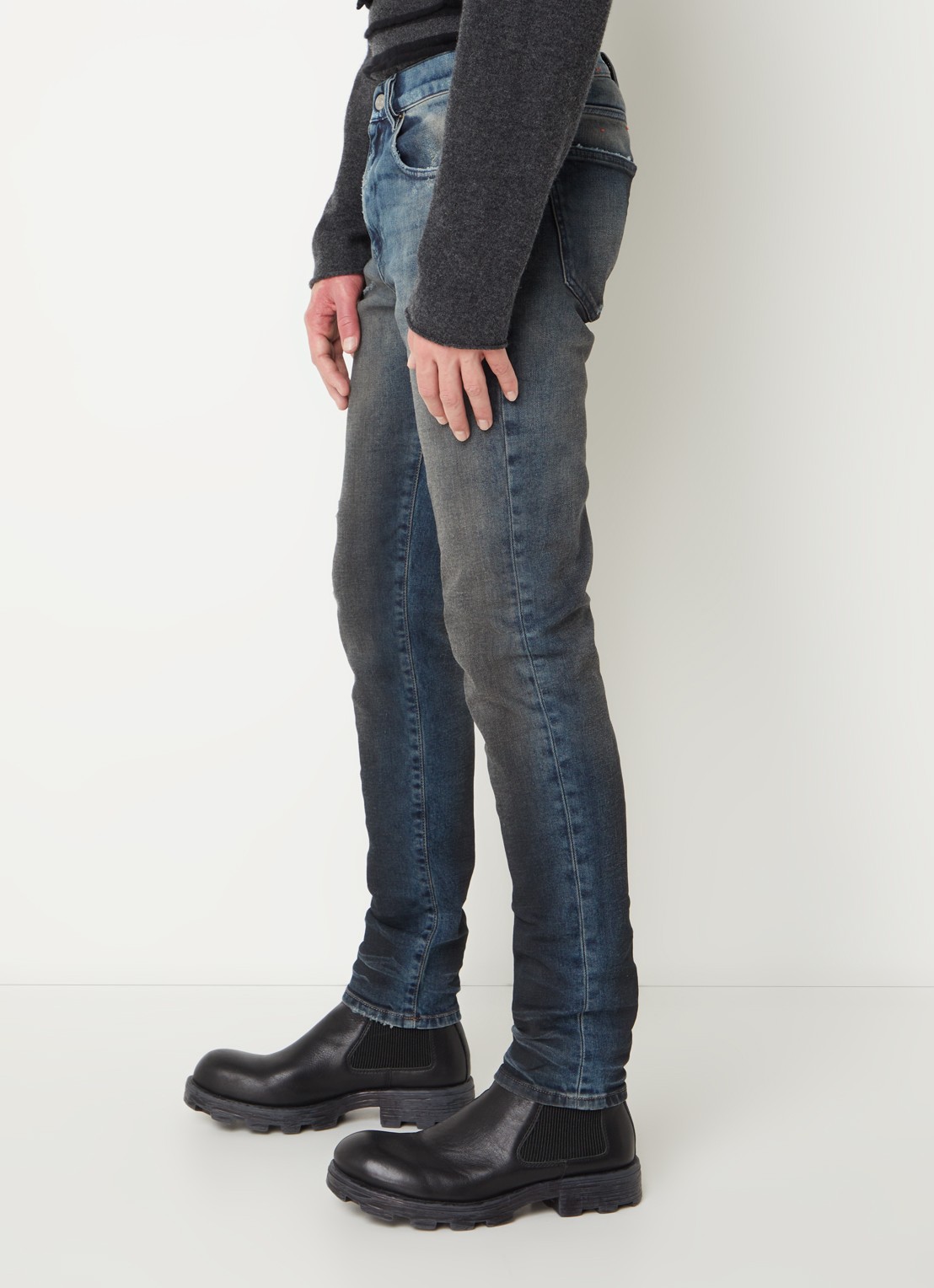Diesel 2019 D-Strukt skinny jeans met donkere wassing - detail 4 indigo
