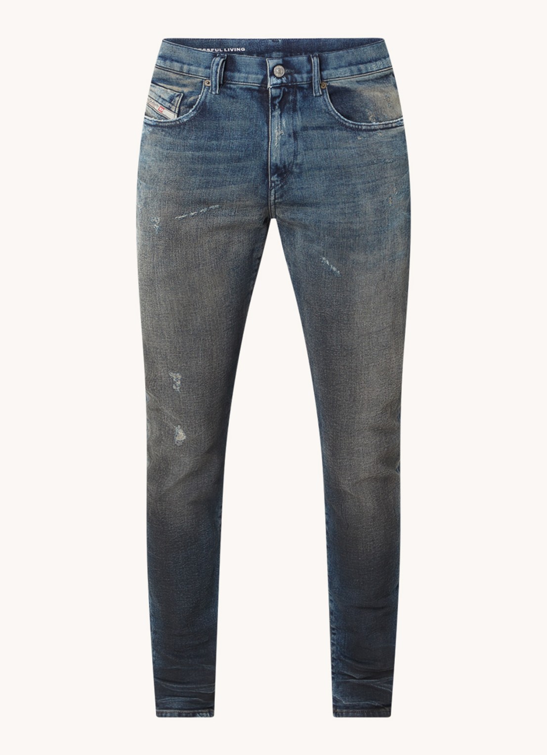 Diesel 2019 D-Strukt skinny jeans met donkere wassing - voorkant indigo