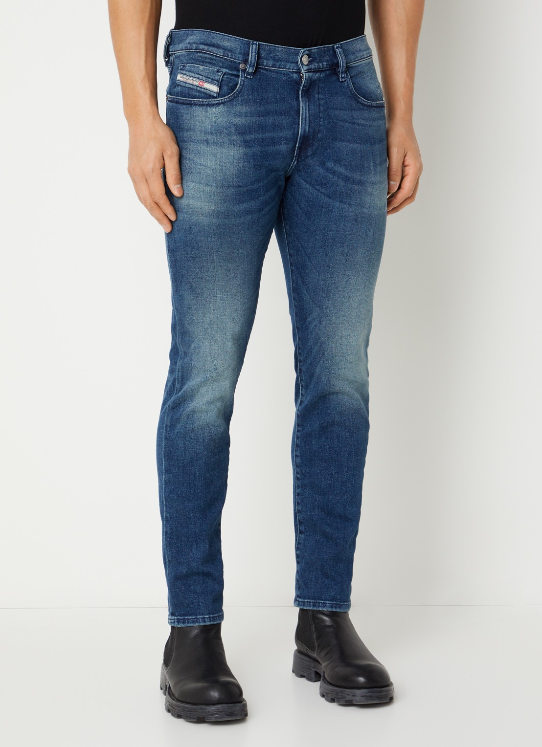 Diesel 2019 D-Strukt skinny jeans met medium wassing - detail 3 indigo