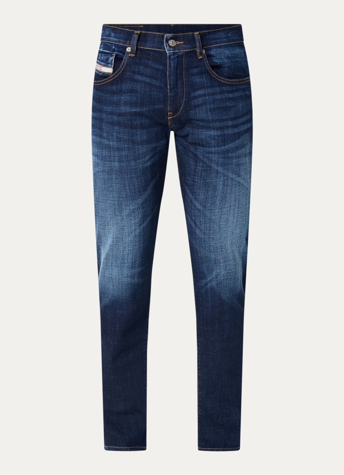 Diesel 2019 D-strukt slim fit jeans met donkere wassing - voorkant 2 indigo