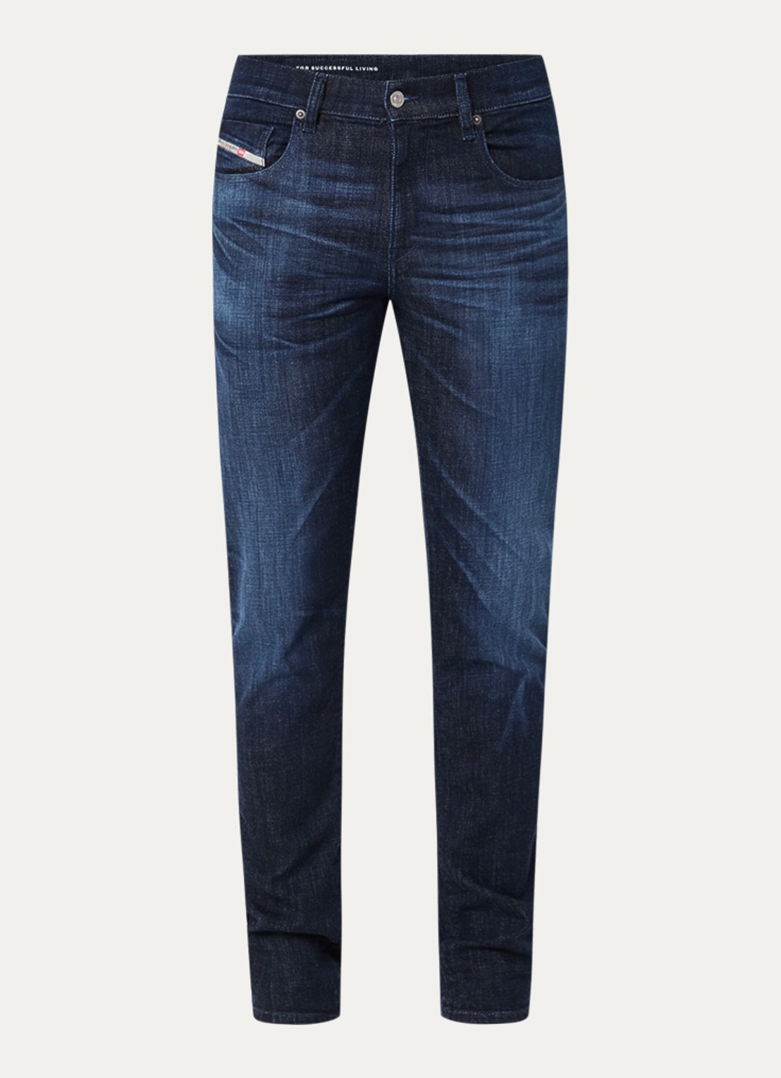 Diesel 2019 D-Strukt slim fit jeans met donkere wassing - voorkant 3 indigo