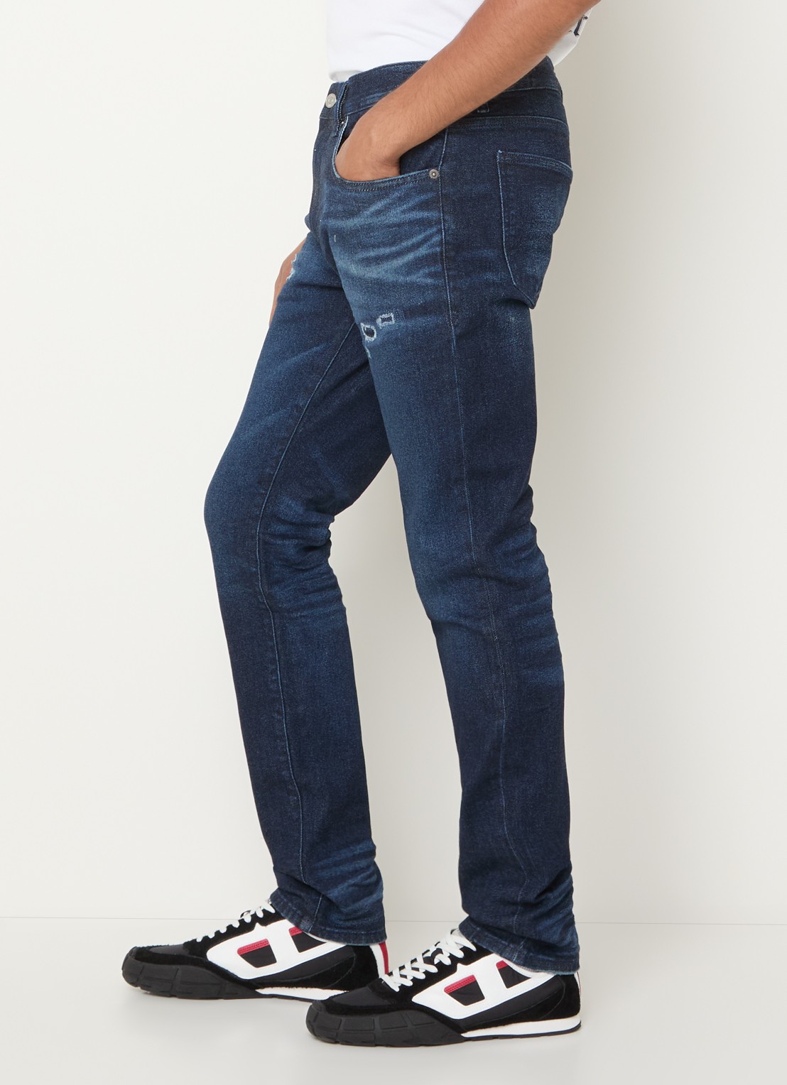 Diesel 2019 D-strukt slim fit jeans met donkere wassing - detail 3 indigo