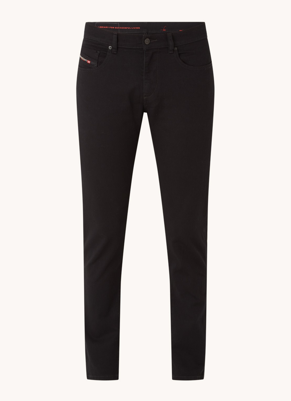 Diesel 2019 D-Strukt slim fit jeans met gekleurde wassing - voorkant 4 zwart