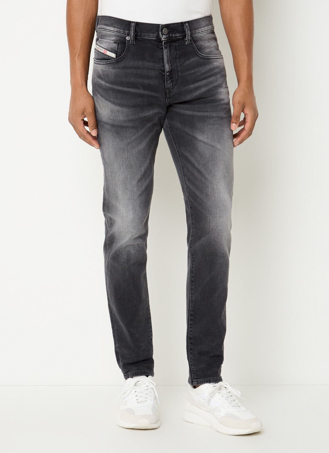Diesel 2019 D-Strukt slim fit jeans met gekleurde wassing - detail 4 antraciet