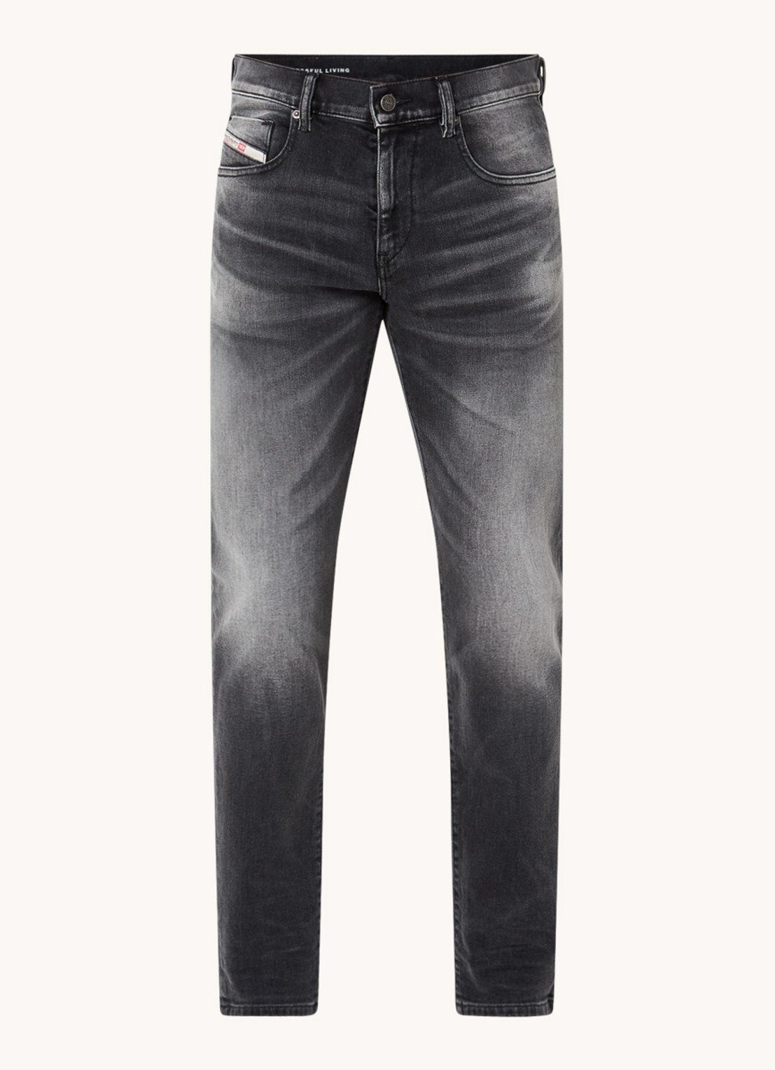 Diesel 2019 D-Strukt slim fit jeans met gekleurde wassing - voorkant 2 antraciet
