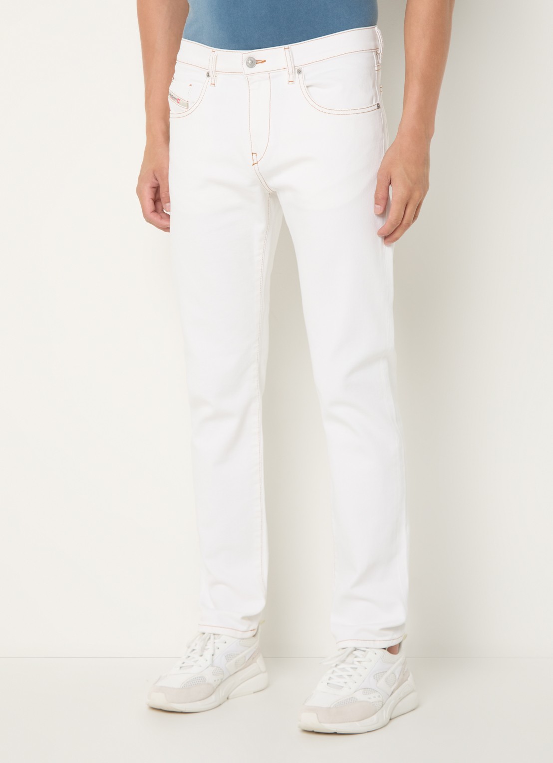 Diesel 2019 D-Strukt slim fit jeans met gekleurde wassing - detail wit
