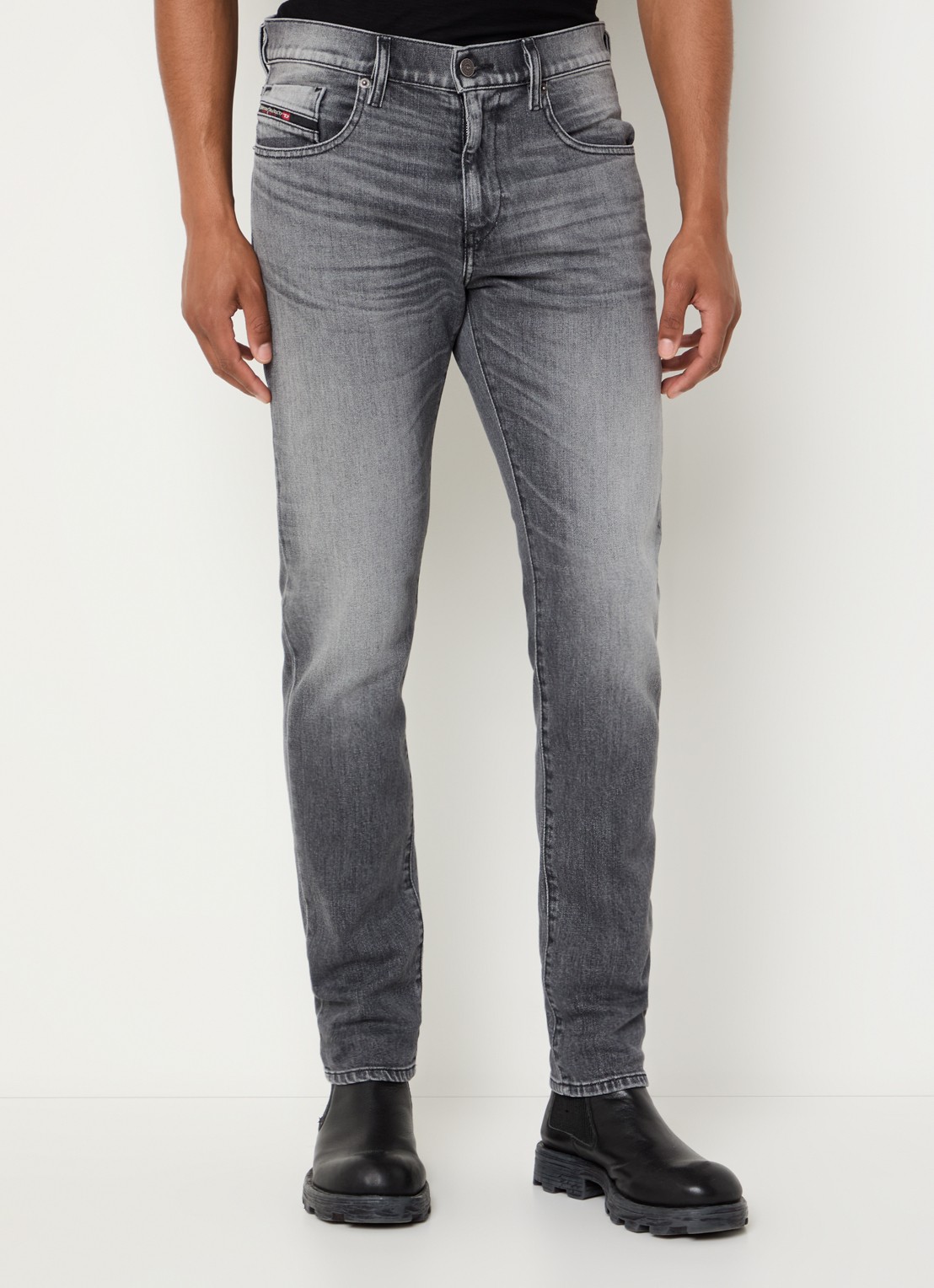 Diesel 2019 D-strukt slim fit jeans met gekleurde wassing - detail 4 grijs