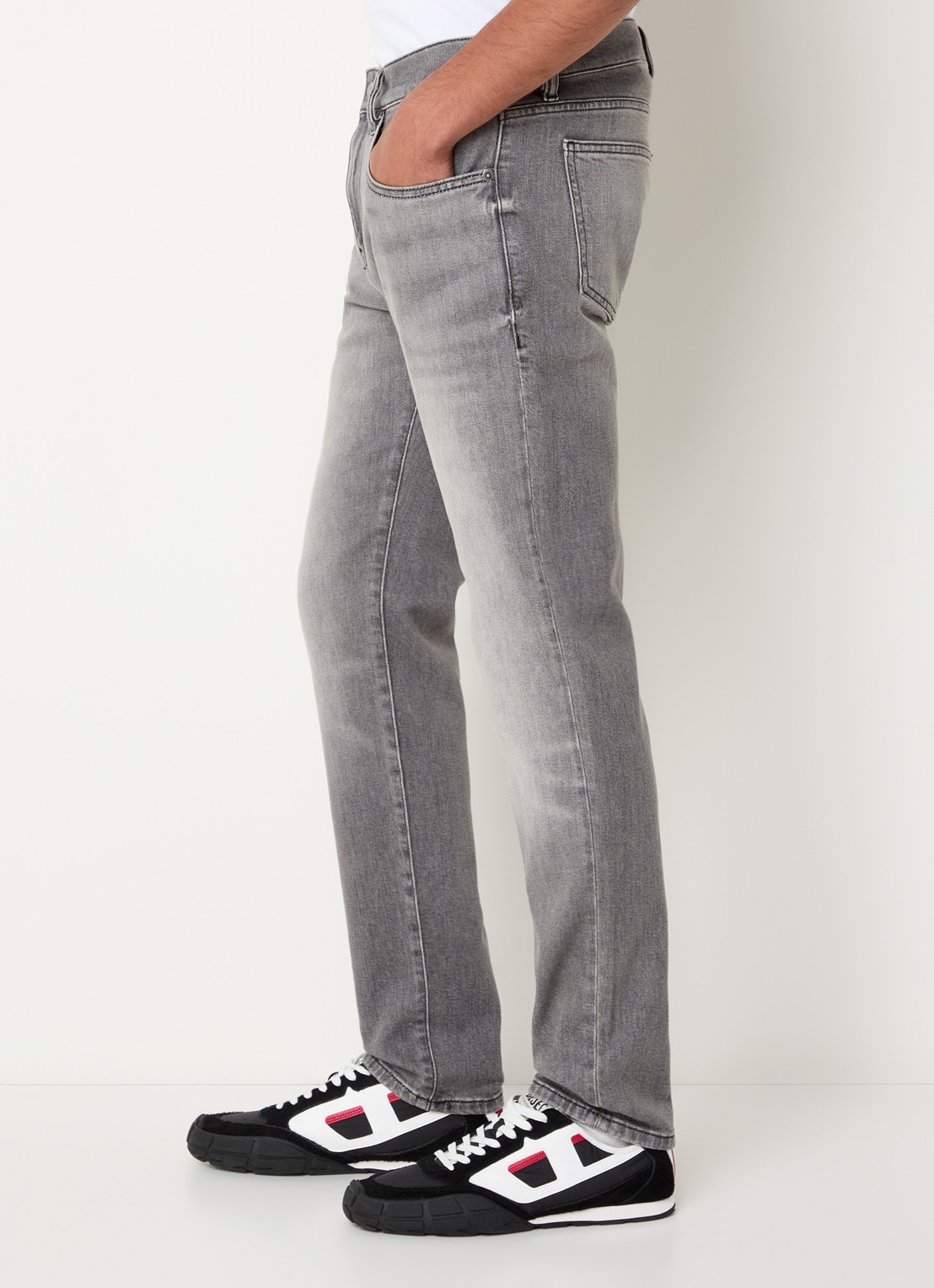Diesel 2019 D-strukt slim fit jeans met gekleurde wassing - detail 3 antraciet