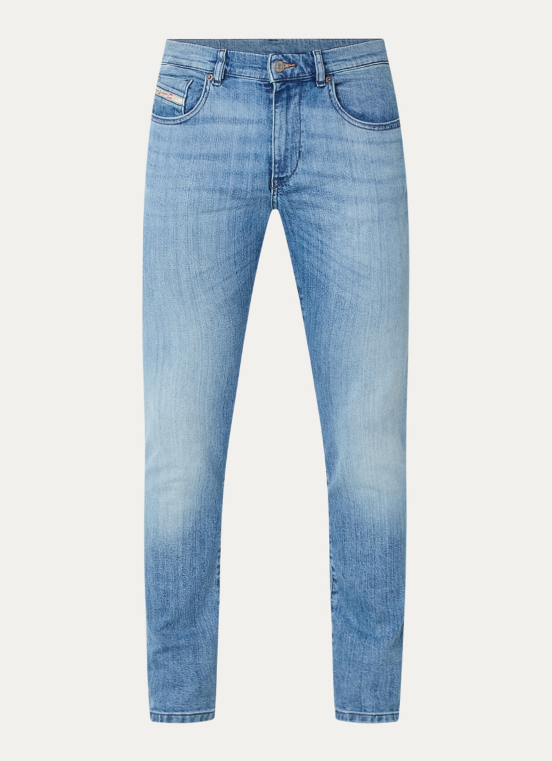 Diesel  2019 D-Strukt slim fit jeans met medium wassing - voorkant 4 indigo