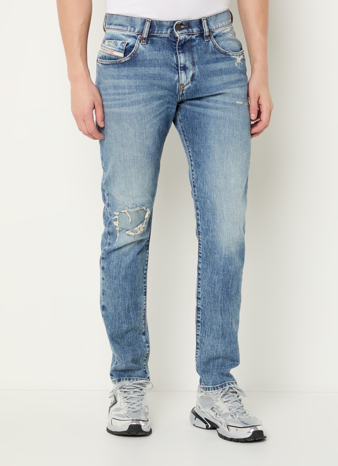 Diesel 2019 D-Strukt slim fit jeans met medium wassing - detail 3 indigo