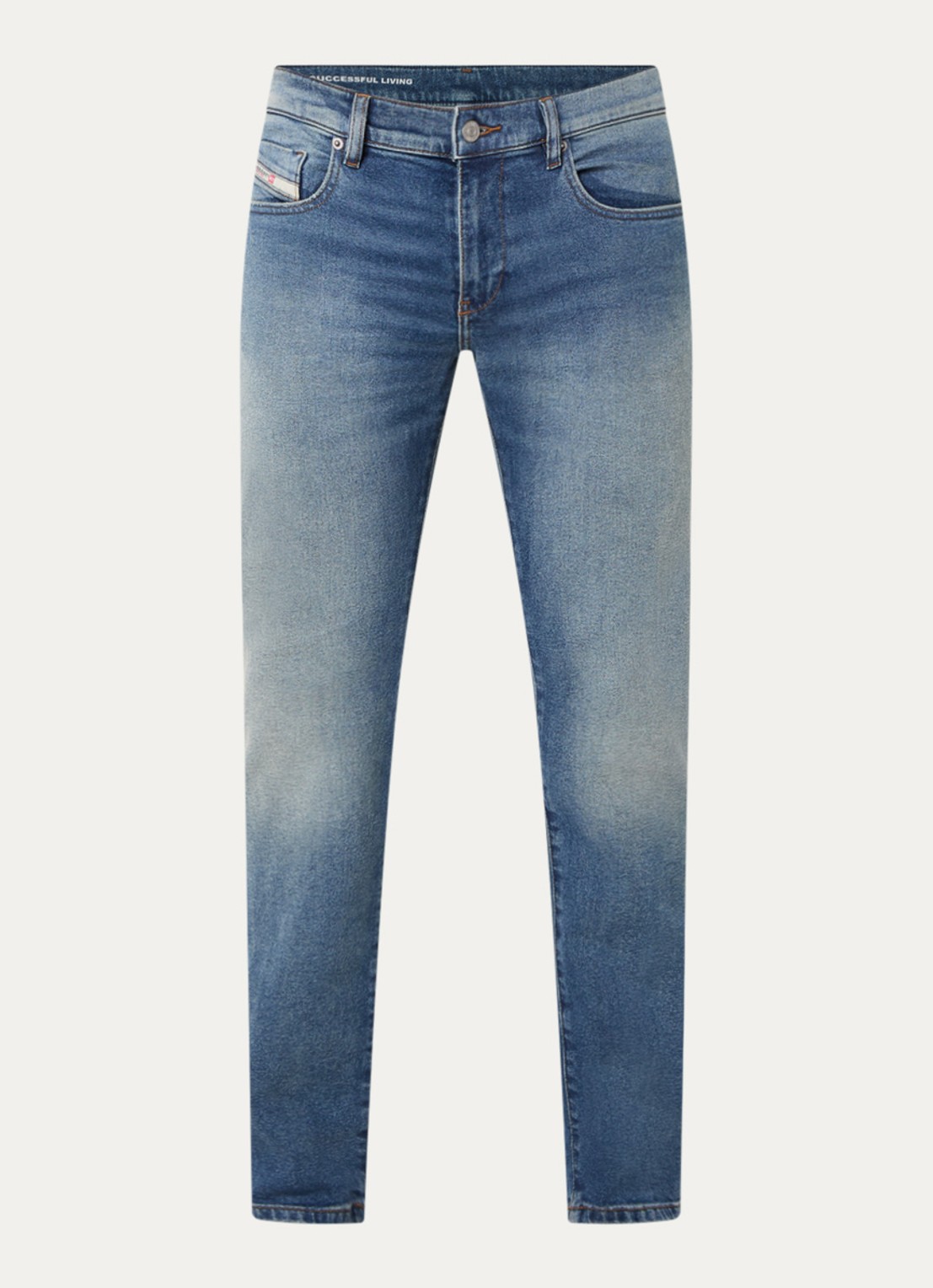 Diesel 2019 D-Strukt slim fit jeans met medium wassing - voorkant 3 indigo