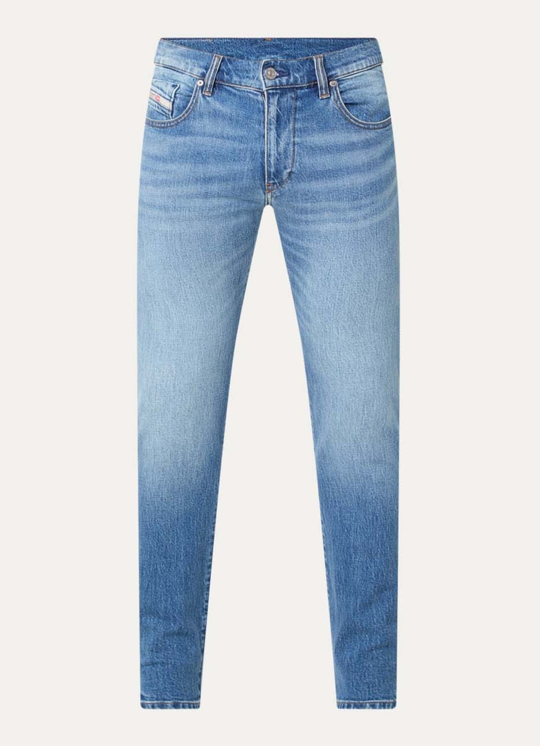 Diesel 2019 D-strukt slim fit jeans met medium wassing - voorkant 4 indigo