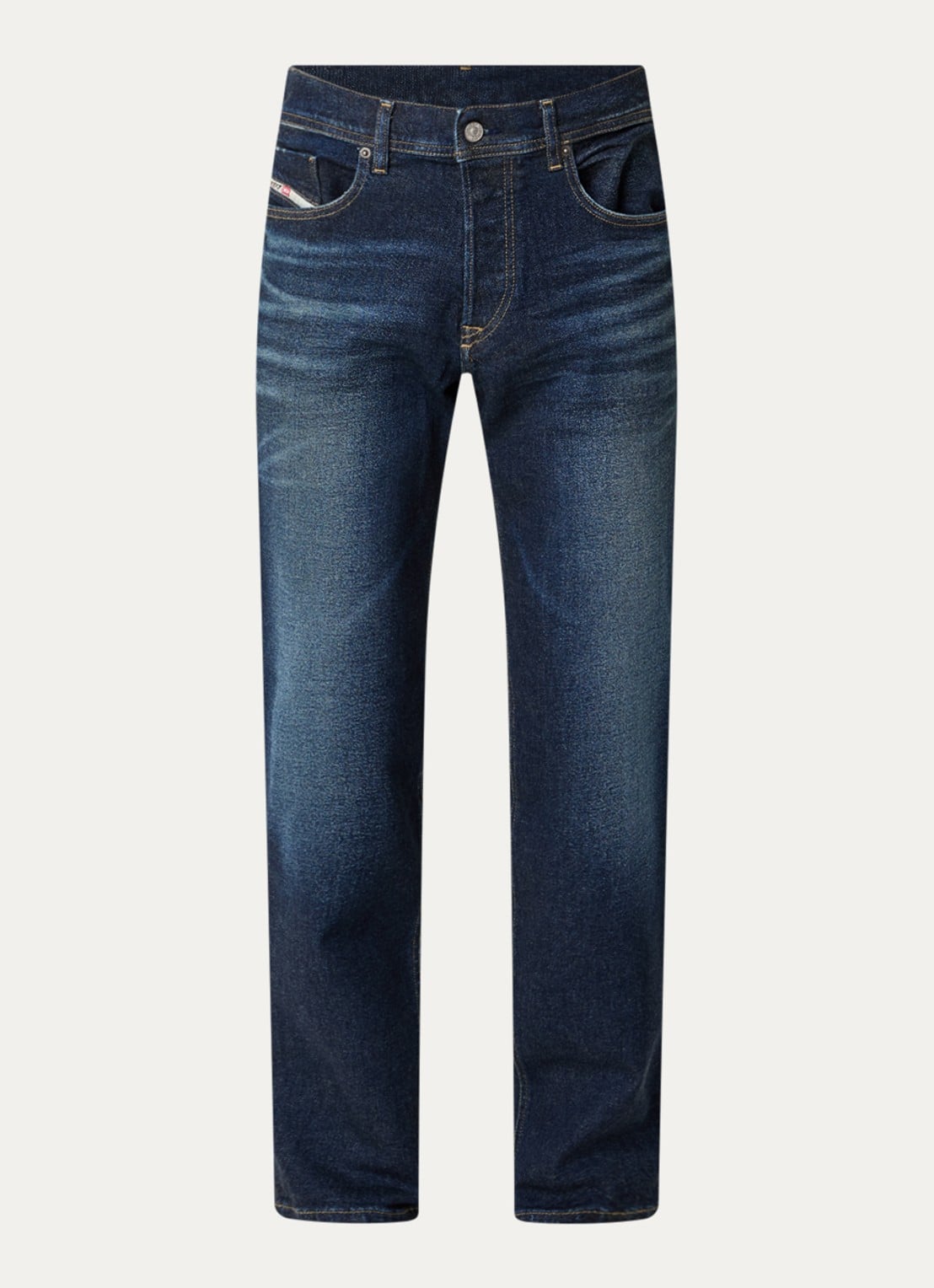 Diesel 2023 D-finitive straight fit jeans met medium wassing - voorkant 2 indigo