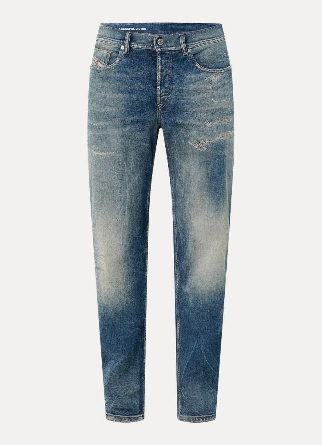 Diesel 2023 D-Finitive straight leg jeans met medium wassing - voorkant indigo