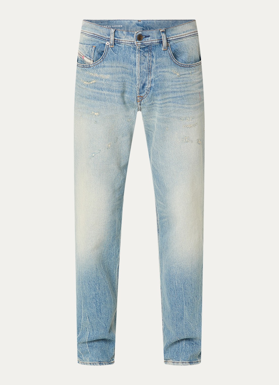 Diesel 2023 D-Finitive straight leg jeans met medium wassing - voorkant 4 indigo