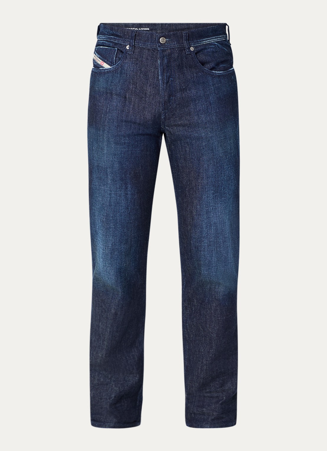 Diesel 2023 D-Finitive tapered fit jeans met donkere wassing - voorkant indigo