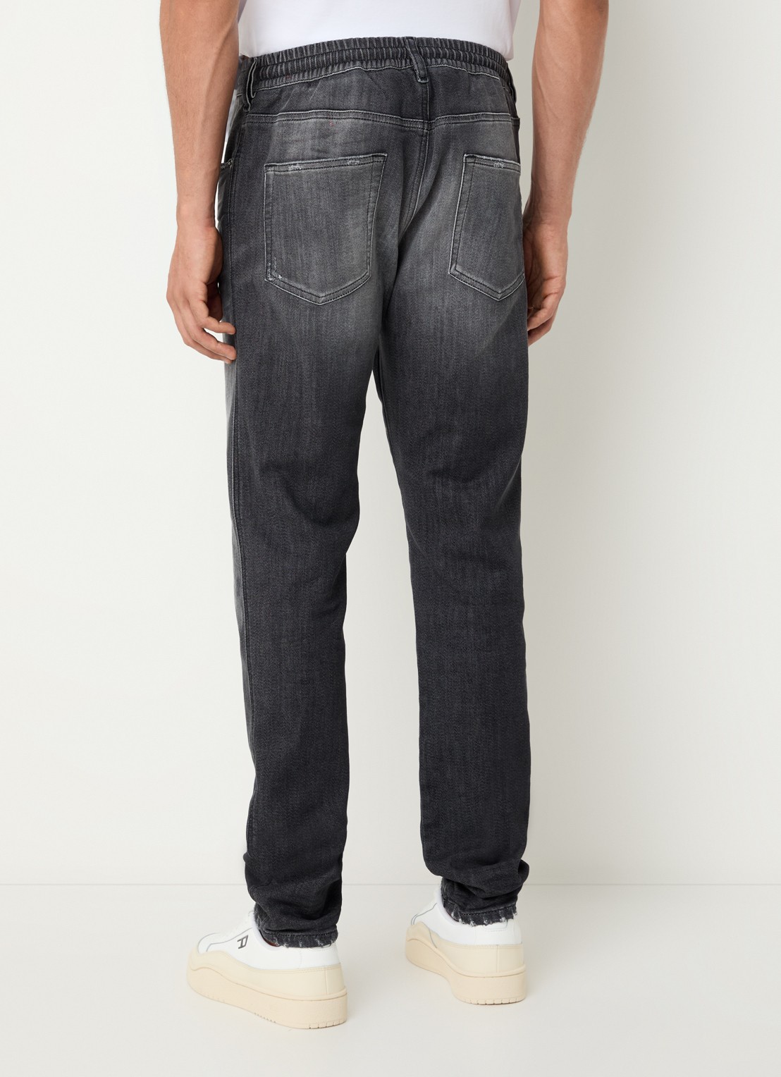 Diesel 2026 D-strukt slim fit jeans met trekkoord - achterkant antraciet