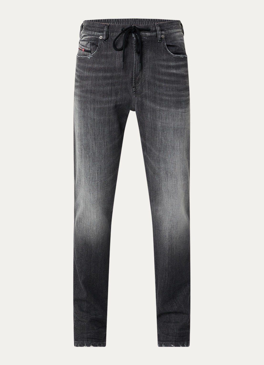 Diesel 2026 D-strukt slim fit jeans met trekkoord - voorkant 2 antraciet