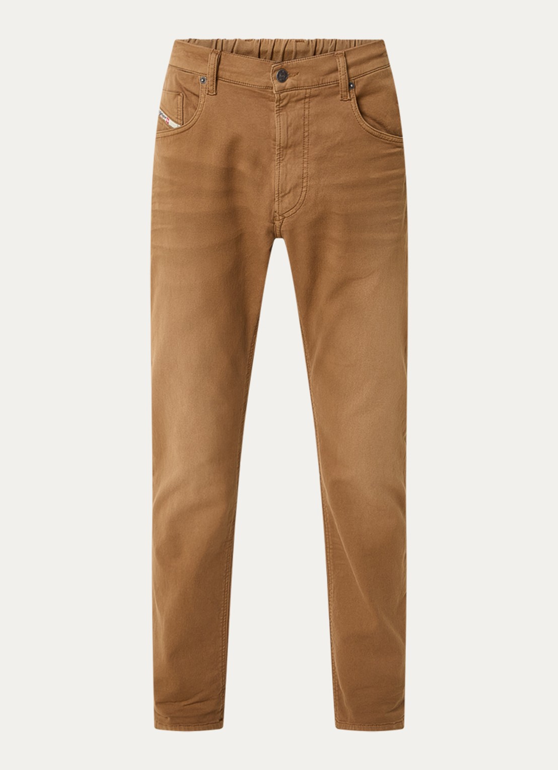 Diesel 2032 D-Krooley-BW straight leg jeans met gekleurde wassing  - voorkant bruin
