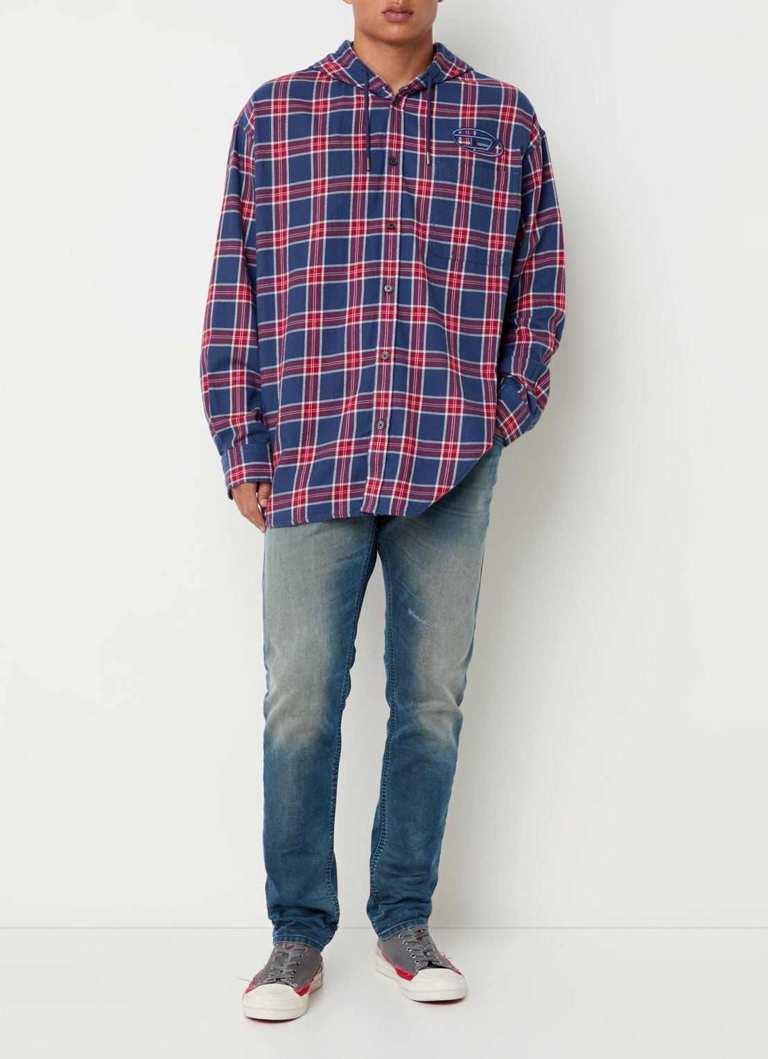 Diesel 2032 D-Krooley straight leg jeans  - voorkant 3 indigo