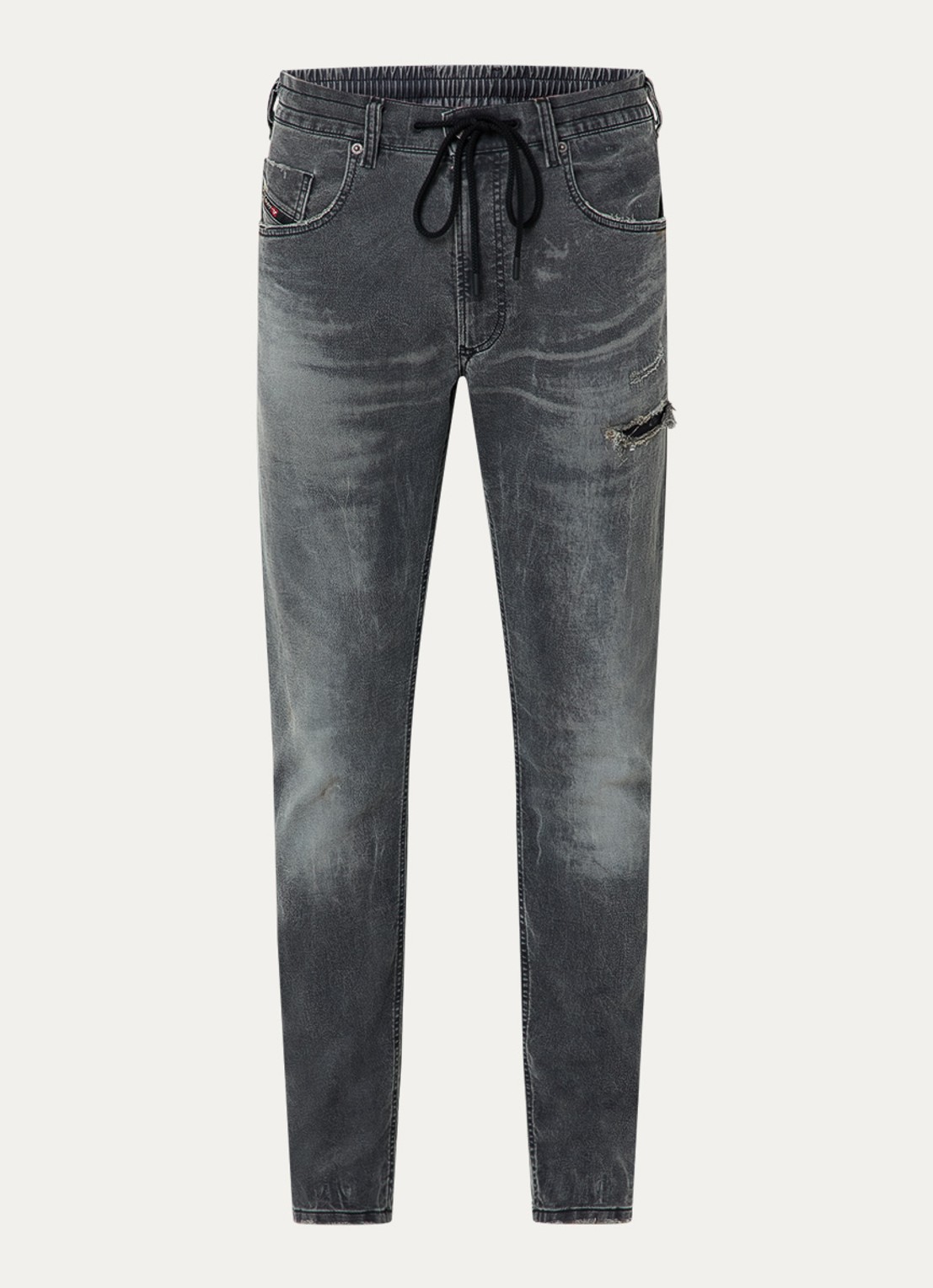 Diesel 2032 D-Krooley straight leg jeans  - voorkant 2 zwart